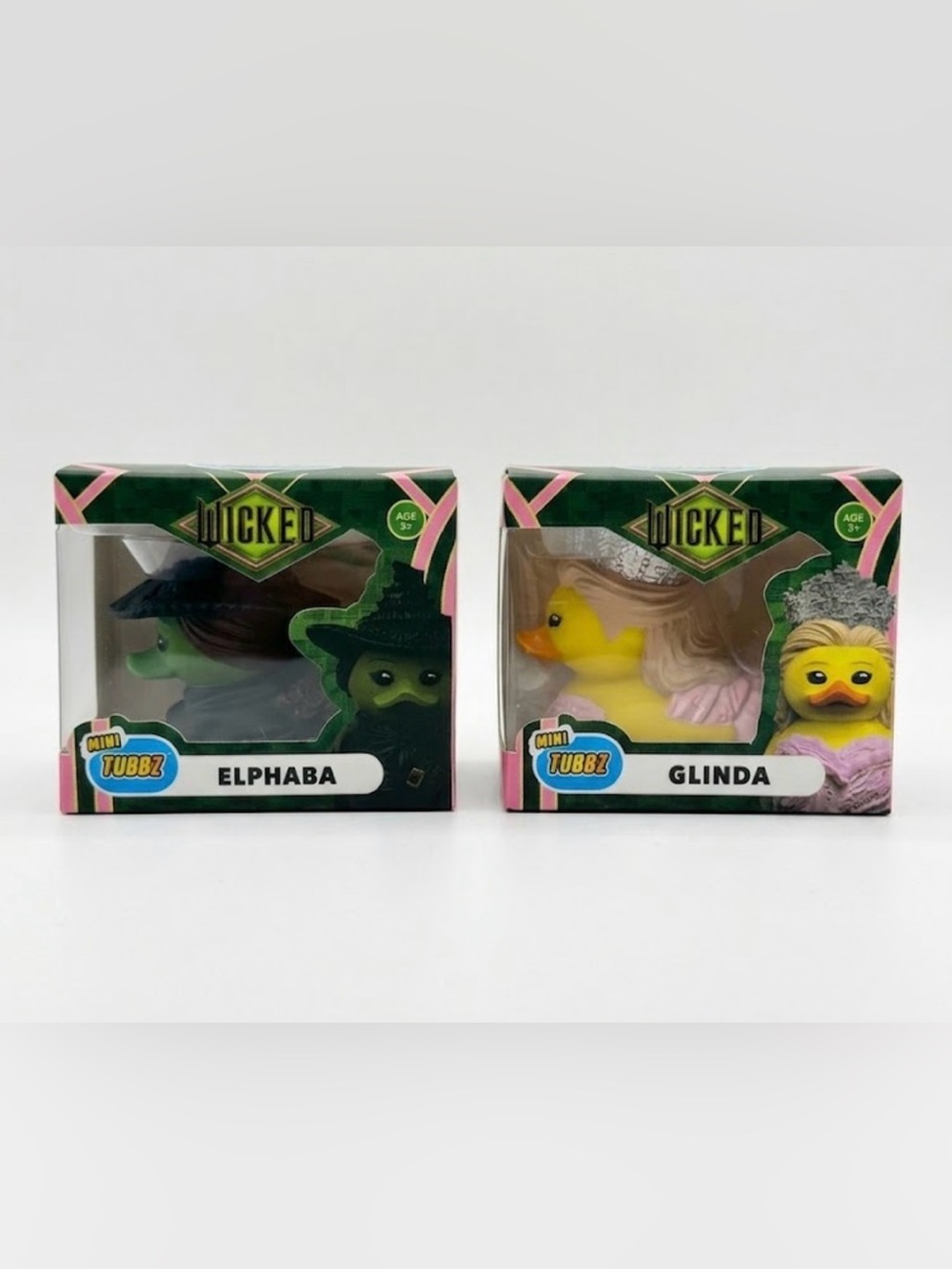 Mini TUBBZ Wicked Elphaba & Glinda 2" Vinyl Duck Figures - Lot of 2 - New in Box